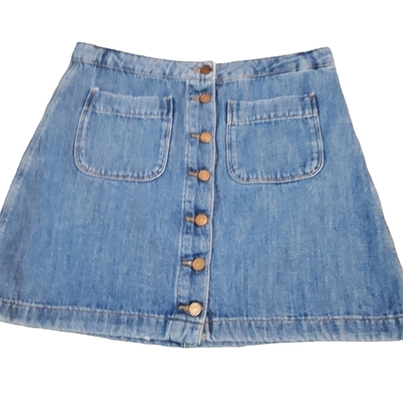 𝅺ZARA Button Front Denium Skirt - Picture 1 of 8